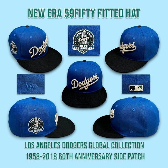 New Era Los Angeles Dodgers Globe Collection 59FIFTY Fitted Hat 60TH Anniv 7 1/4
